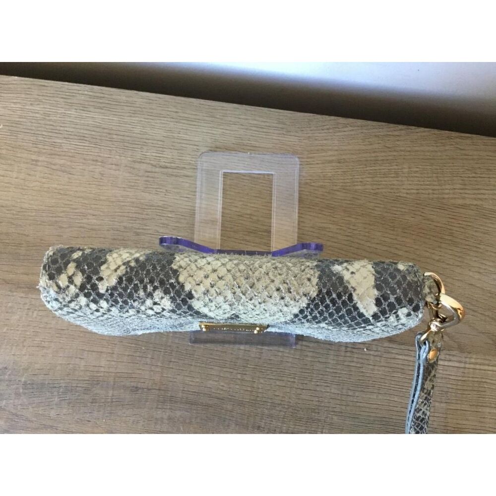 Michael Kors Snakeskin Print Zip-Around Wristlet Wallet Clutch - Picture 4 of 7